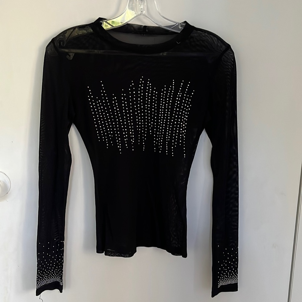 Sheer long sleeve with embellishment